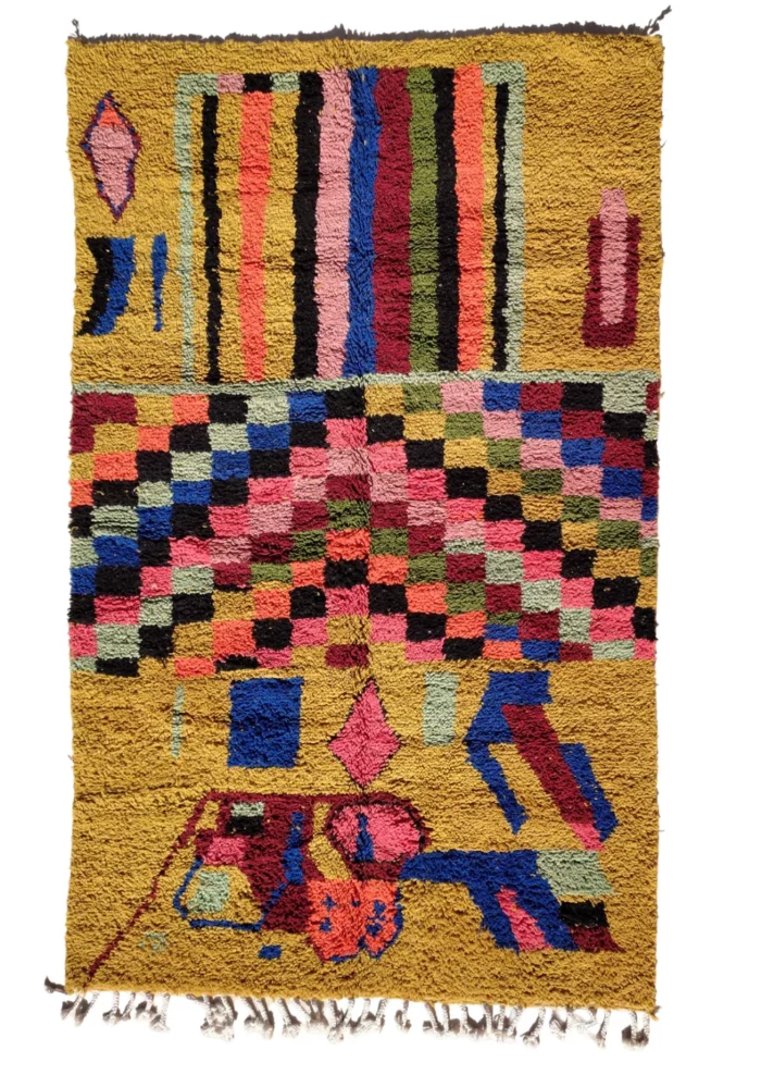 Rainbow checkered Azilal rug