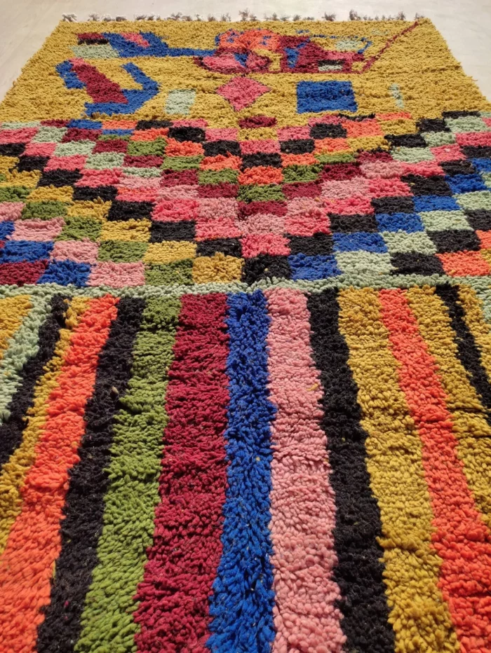 Rainbow checkered Azilal rug