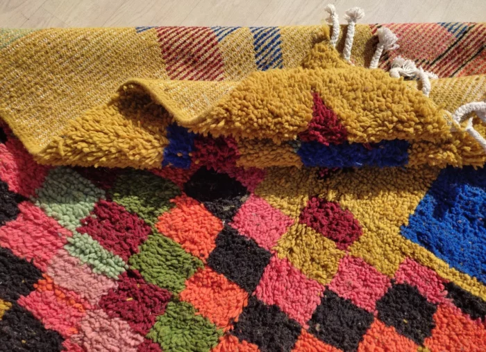 Rainbow checkered Azilal rug